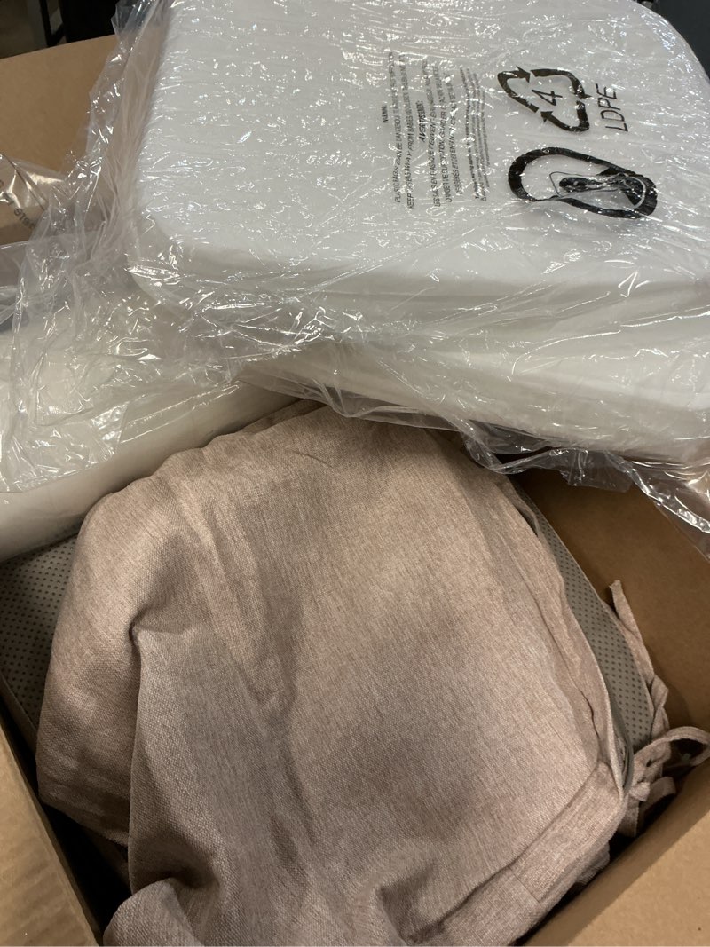 Condition photo showing Good Condition for AAAAAcessories D-Shaped Chair Cushions, 2" Thick Dining Chair Pads with Ties and Removable, Machine-Washable Cover, 17" x 16", Set of 6, Oatmeal Beige Oatmeal Beige 6 Count(Pack of 1)