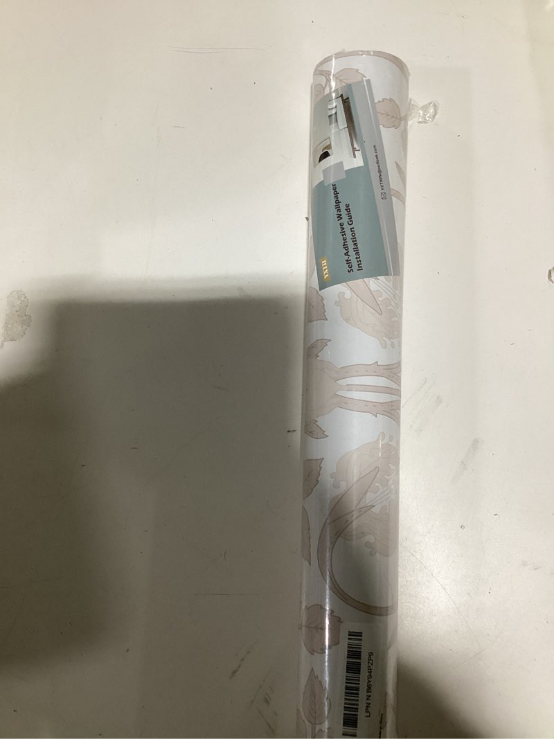 Condition photo showing New/Like New for 17.3" × 393.7" Pink Peel and Stick Wallpaper, Floral Wallpaper for Bedroom Bathroom Self Adhesive Removable Beige Pink 17.3" x 393.7"