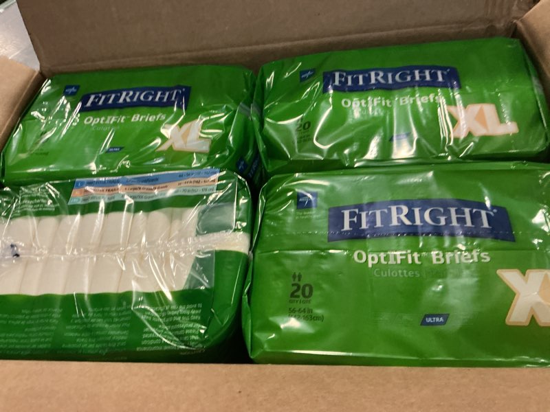 Condition photo showing Good Condition for fitright optifit briefs  ultra absorbency  disposable adult briefs with tabs  x-large  56 - 64   20 count