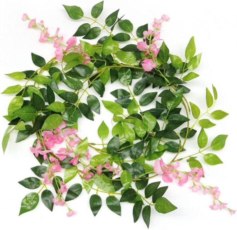 Ivy Flowers- Artificial Plant Vine Garland for Room Garden Decorations Wedding Arch Floral Decor (Color : White Wisteria)