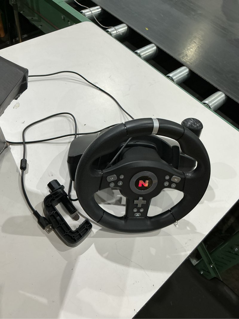 Condition photo showing As Is for nitho drive pro v200 pc gaming racing wheel with pedals and shifter, steering wheel compatible with pc, ps4, switch 2/switch, xbox series x|s and xbox one, 270° car driving simulator with vibration