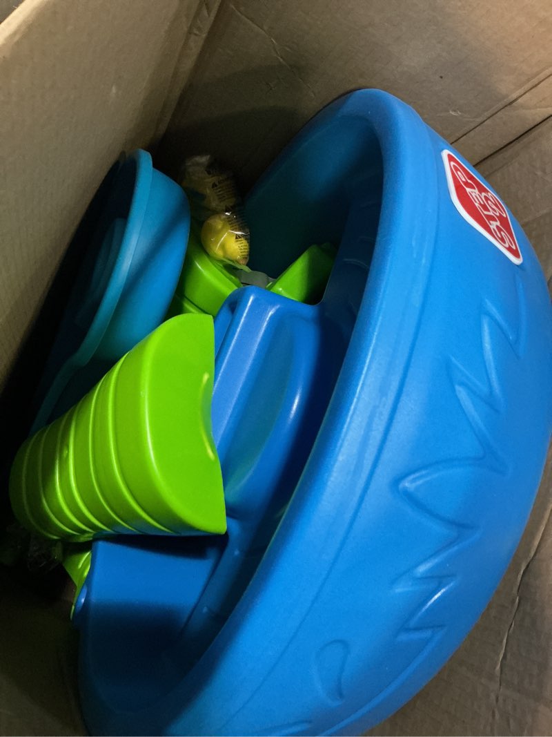 Condition photo showing Good Condition for step2 rain showers splash pond water table, kids water and sand activity sensory playset, summer outdoor toys, 13 piece water toy accessories, for toddlers 1.5+ years old, blue & green