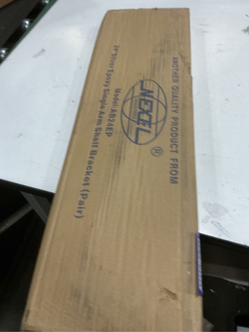 Condition photo showing New/Like New for Nexel 24" Fixed Wall Mount Single Wire Shelf Bracket, Silver Epoxy Finish