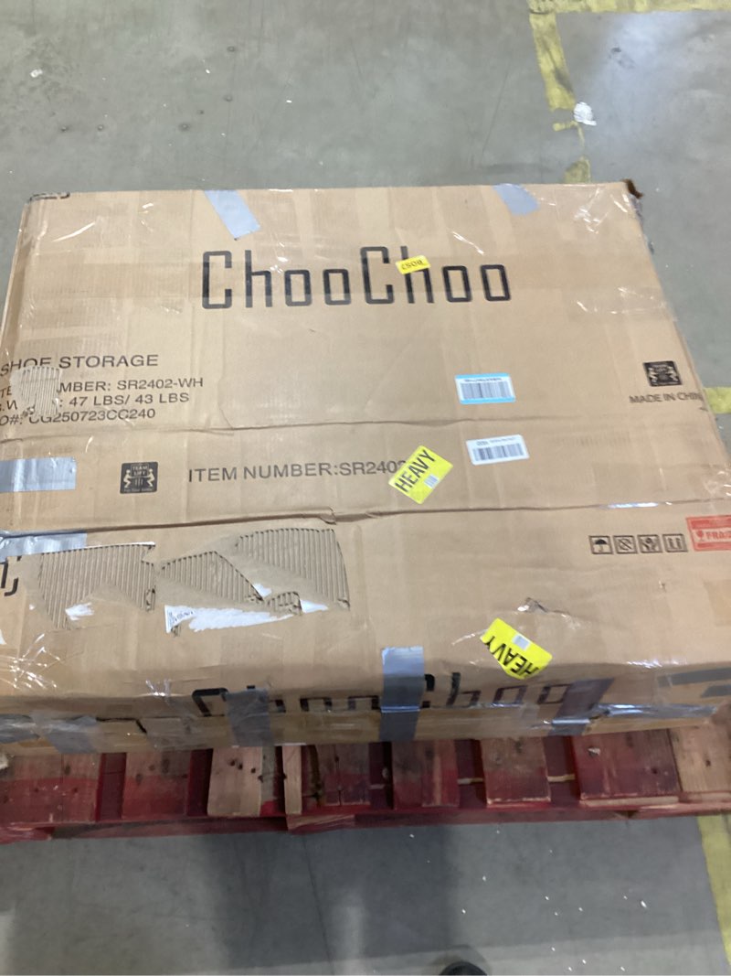 Condition photo showing New/Like New for ChooChoo Shoe Storage Cabinet with 2 Flip Drawers, Deodorizing Shoe Organizer Storage for Entryway, Freestanding Hidden Slim Narrow Shoe Rack Cabinet, Antique White & Brown Antique White & Brown 2-Drawers