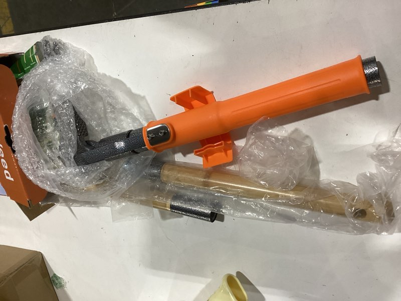 Condition photo showing Good Condition for stand up weed puller tool, 4-claw steel head deep root extractor with dual-eject design, real bamboo long handle & metal anti-slip pedal, no bending dandelion remover for garden lawn yard orange
