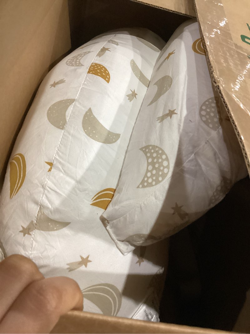 Condition photo showing Good Condition for Momcozy Original Nursing Pillow for Breastfeeding-Innovative Safety Guard - Wider Feeding Pillows for More Support for Mom & Baby- Easier Nursing & Hand Free- Fit for All, Removable Cotton Cover Starry Moon