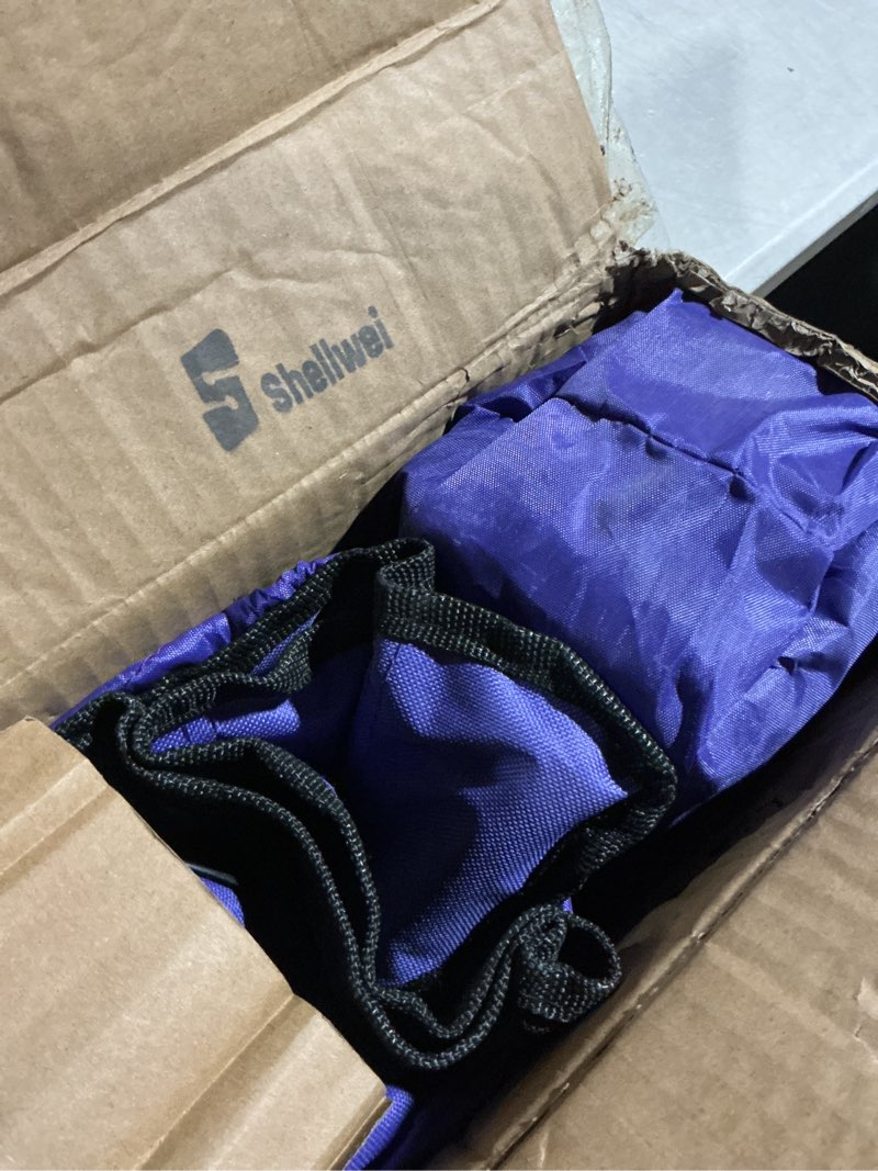 Condition photo showing Good Condition for shellwei 2 pcs folding camping chair with cupholder and carry bag regular size colorful breathable portable lightweight lawn chair with side pocket for fishing hiking beach outdoor activity purple