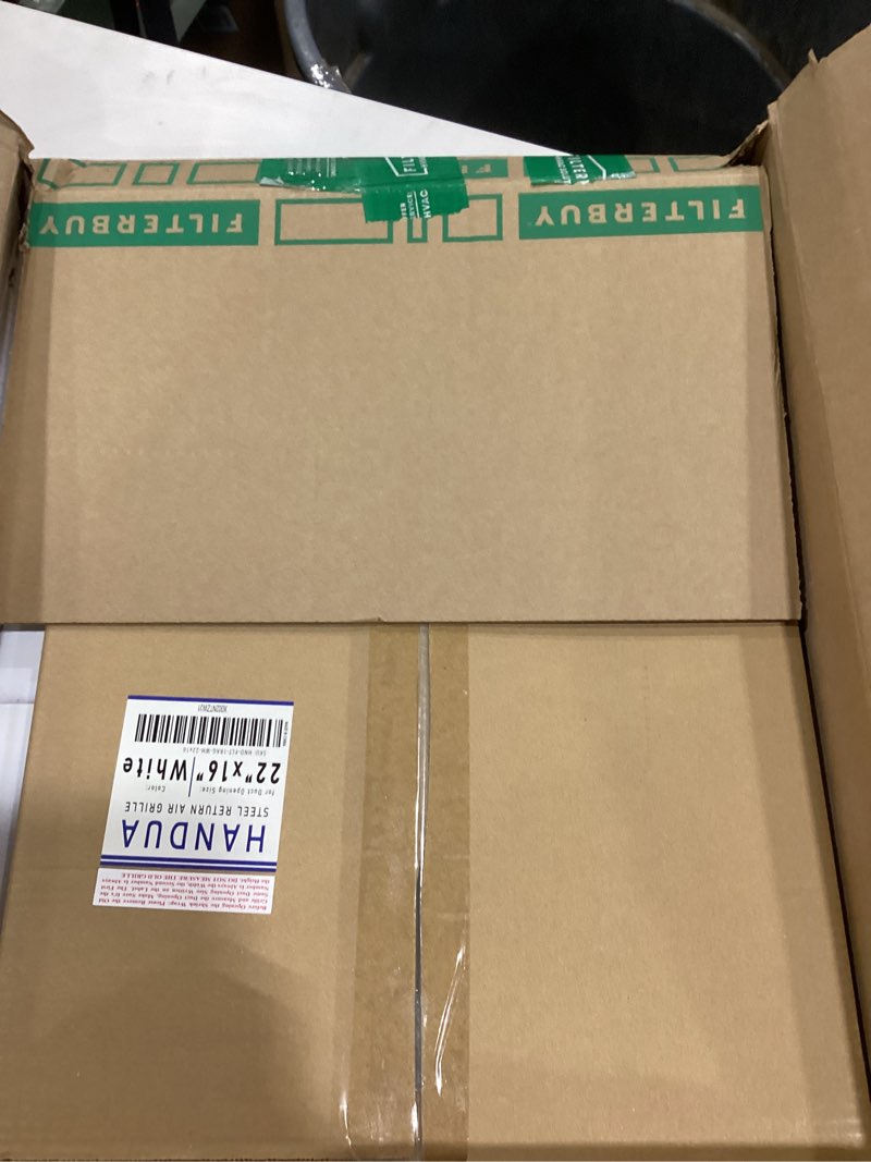 Condition photo showing As Is for Fits 22x16 Duct Opening | Steel Return Air Grille by Handua | Vent Cover Grill for Sidewall and Ceiling | White | HVAC Cold Air Intake Grille | Outer Dimensions: 23.75"W X 17.75" 1 22"W x 16"H [Duct Opening]