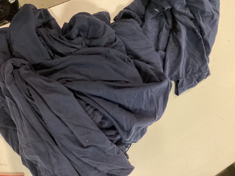 Condition photo showing As Is for quince organic jersey duvet cover set navy queen (only 1 sham) 