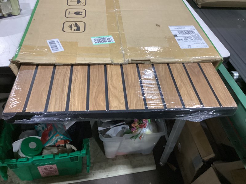 Condition photo showing As Is for to-th wood-look sound panels, 4 pack 47.2” x 23.6” soundproof wall panels, decorative acoustic panels,wood panels for wall for home, office, basement, rustic teak 4 pcs - 47.2'' * 23.6'' rustic teak