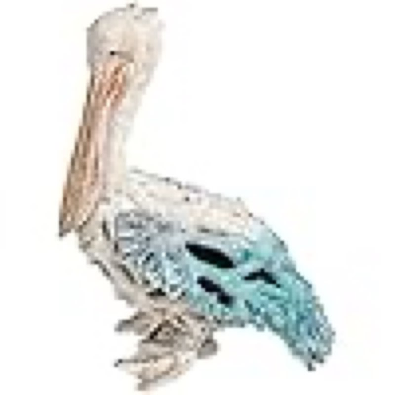 Pelican Statue Figurine Coral Reef Beach Home Decor (Blue Pelican Standing),13 3/4 inches Tall