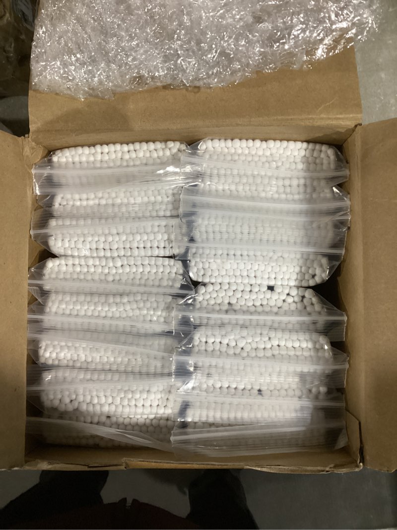Condition photo showing New/Like New for 5000 count bamboo cotton swabs double buds organic cotton swabs with tips for ears sterile tipped applicator makeup swab daily makeup eye cleaning (round and precise,white) round and precise white