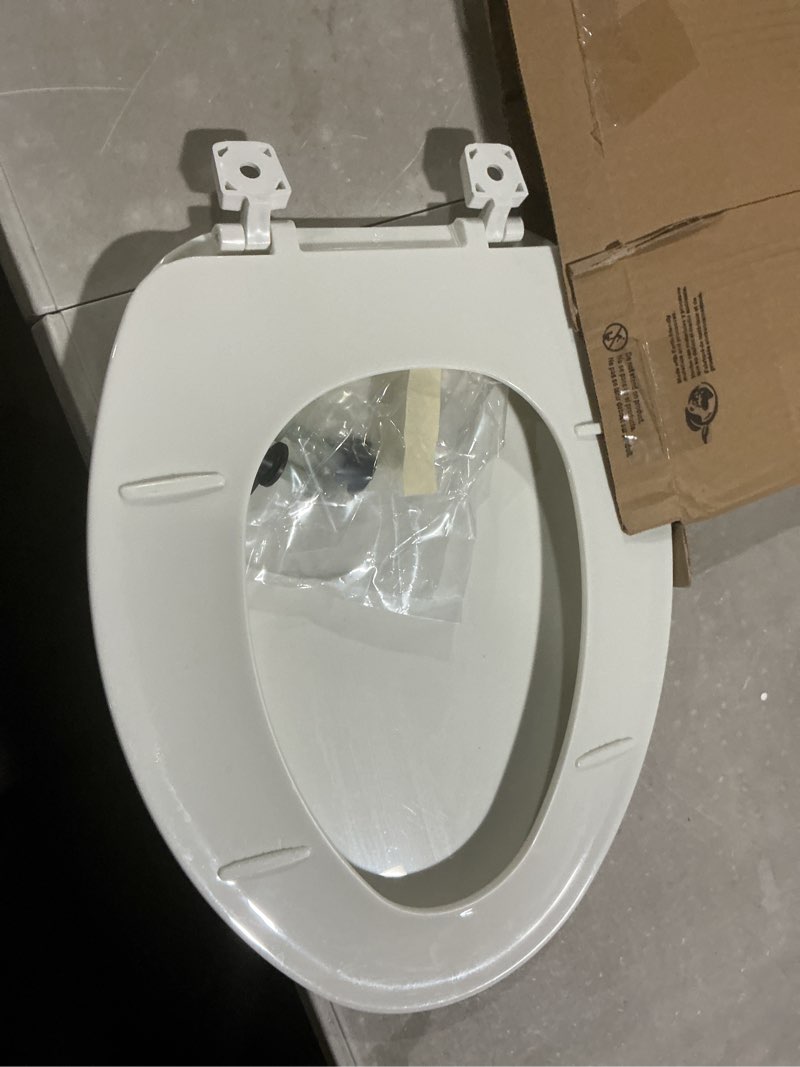 Condition photo showing As Is for bemis 170 durable plastic toilet seat, elongated, white