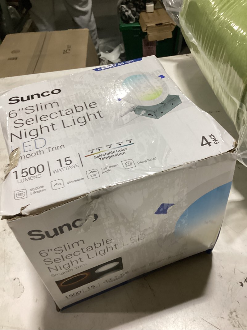 Condition photo showing As Is for sunco 6 inch led recessed light with night light, canless recessed lighting, 1500 lm, 15w (150w equi