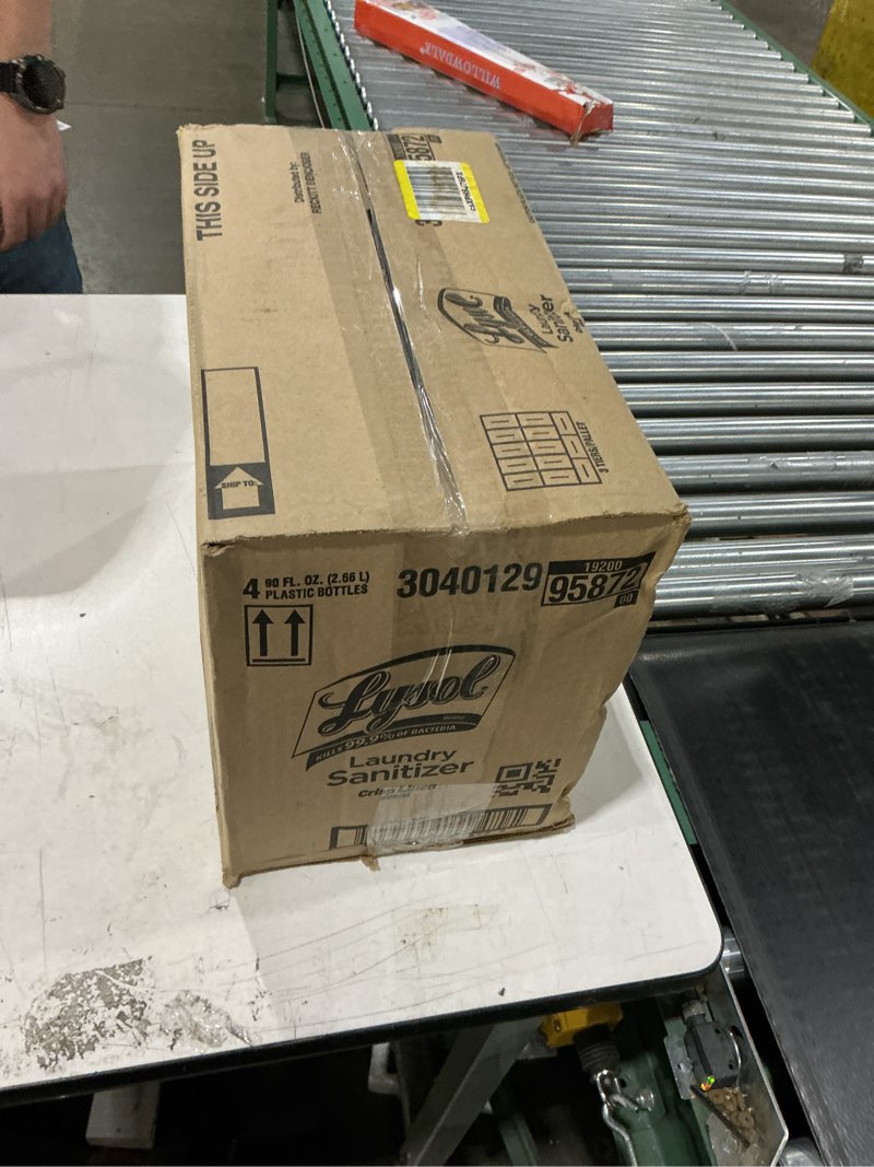 Condition photo showing As Is for lysol laundry sanitizier