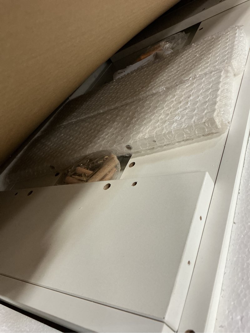Condition photo showing Good Condition for 14'' * 24'' recessed medicine cabinet wall niche wood, 3-tier bathroom niche insert for drywall, in wall shelf medicine cabinets replacement, for living room, bathroom storage, white chalk white 24''h * 14''w (3 tiers)