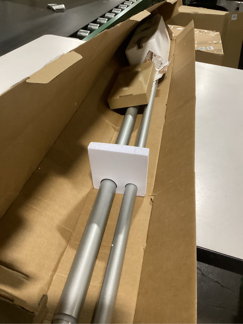 Condition photo showing As Is for 1 Inch Double Curtain Rods 36 to 72 Inches (3 to 6 ft), USFOOK Single Drapery Rods for Windows 24 to 68 Inches, Telescoping Dual Curtain Rod with Silver Translucent Finials 36-72" Silver