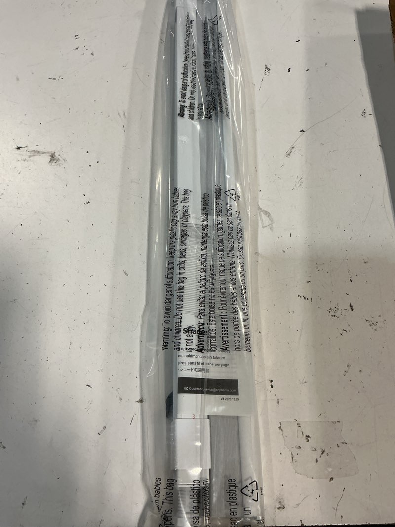 Condition photo showing New/Like New for lazblinds cordless cellular shades, no tools no drill blackout honeycomb shades pleated blinds for windows, 29.5'' w x 48'' h, silver white blackout-silver white 29 1/2'' w x 48'' h
