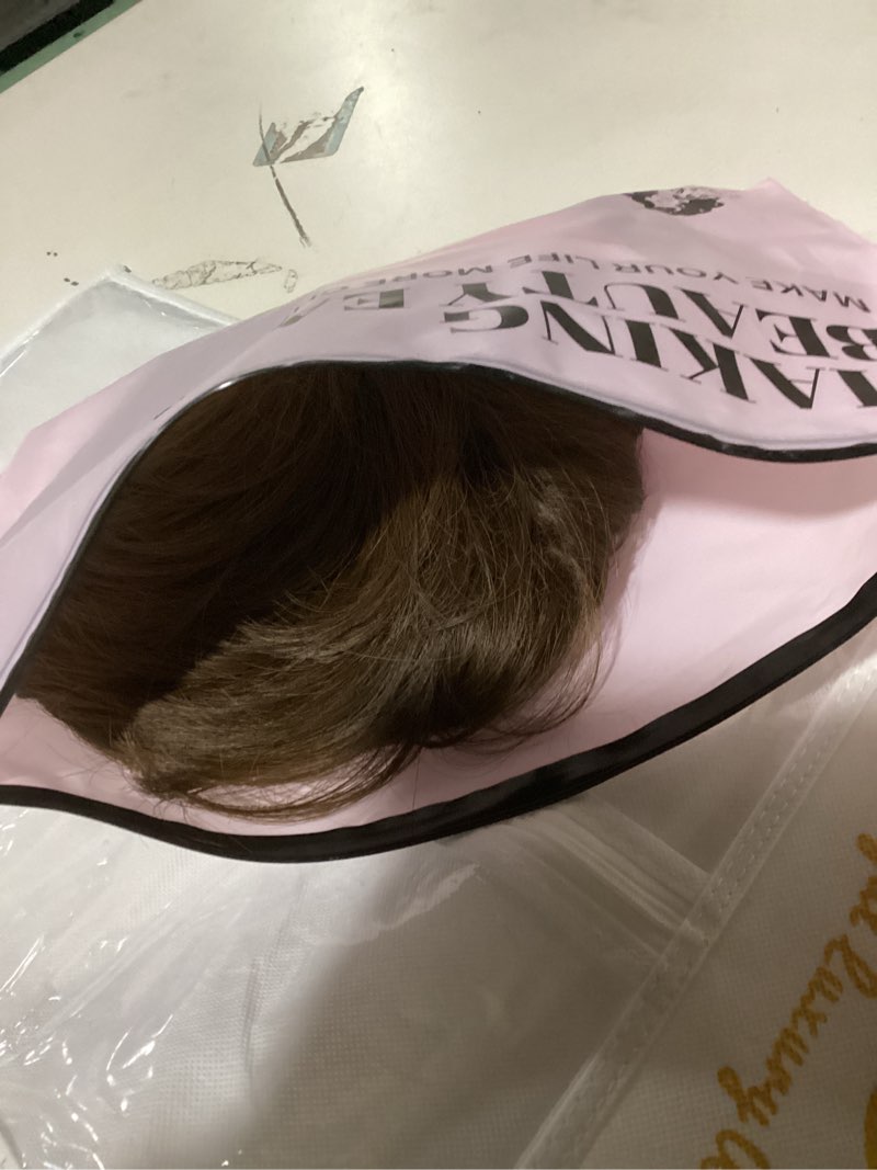 Condition photo showing Good Condition for Short Brown Black Real Hair Wigs Human Hair Curly Fluffy Layered Messy Shaggy Glueless Lightweight Cap for Women Daily Use
