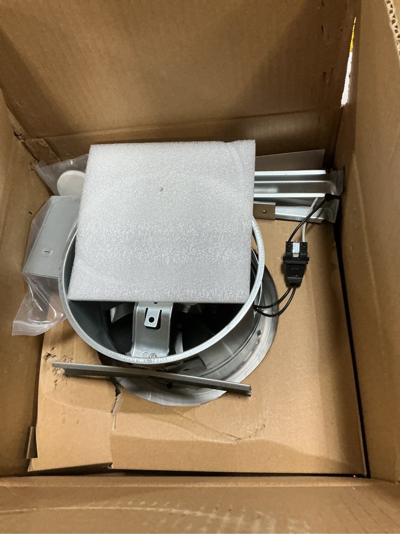 Condition photo showing As Is for reeplar 8-inch ceiling mount exhaust fan, 200 cfm powerful ventilation, replacement for 505 vertical discharge exhaust fan, fits 8" roof duct system, ideal for kitchen, bathroom and laundry room