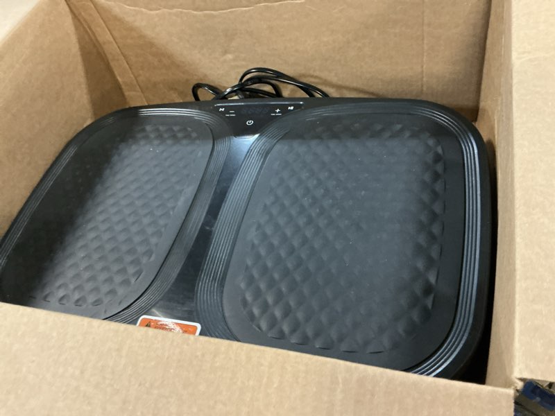 Condition photo showing As Is for olixis vibration plate exercise machine with 9 auto modes, full body workout vibrating platform with led touch screen & pull ropes for weight loss, home gym fitness equipment for women men black