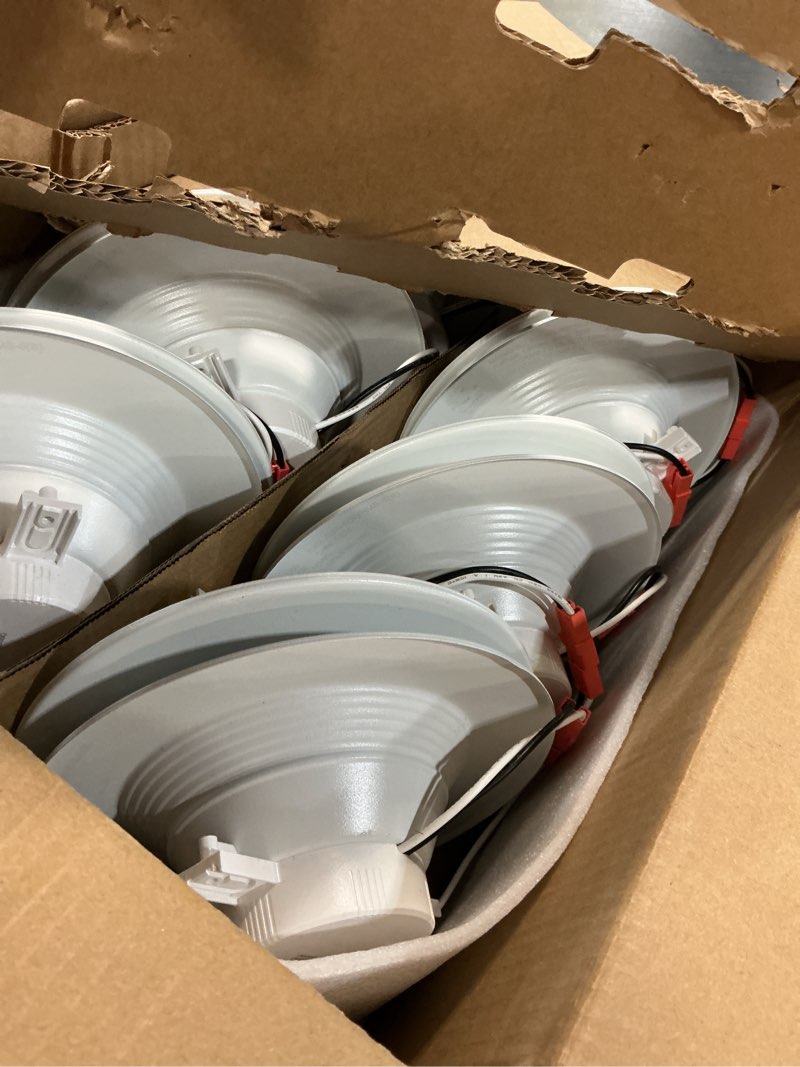 Condition photo showing Good Condition for 12 pack 5/6 inch 5cct led recessed lighting retrofit, 2700k/3000k/4000k/5000k/6500k selectable, dimmable can lights with baffle trim, 12w=150w, high brightness 1000lm, ic& wet rated, etl&fcc certified 2700k/3000k/4000k/5000k/6500k-5cct selectable 12pack