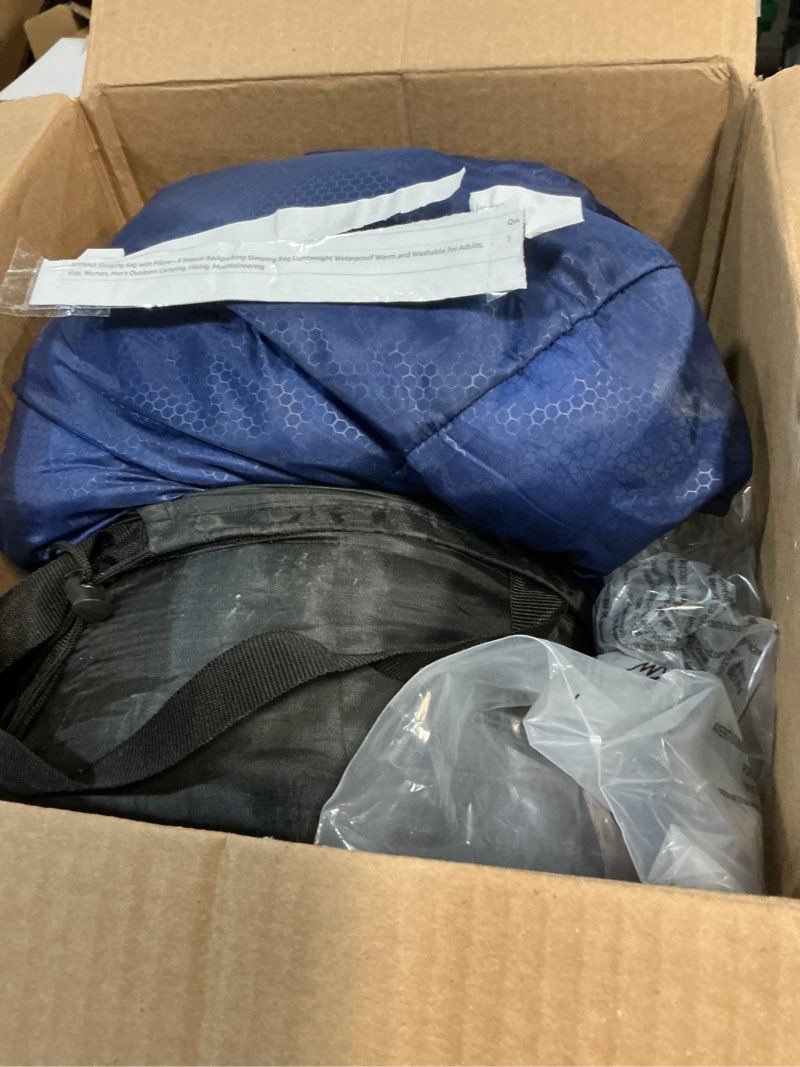 bisinna sleeping bag with pillow-4 season backpacking sleeping bag lightweight waterproof warm and washable for adults kids women men outdoors camping