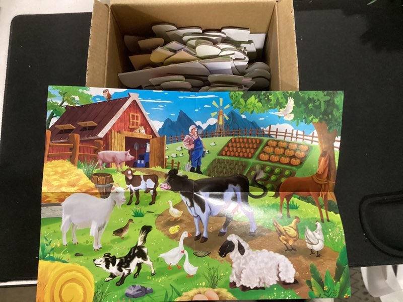 Condition photo showing Good Condition for jumbo floor puzzle for kids,farm animals jigsaw large puzzles,48 piece barn puzzle for toddler ages 3-5,children learning preschool educational toys,birthday gift for 4-8 years old boy and girl