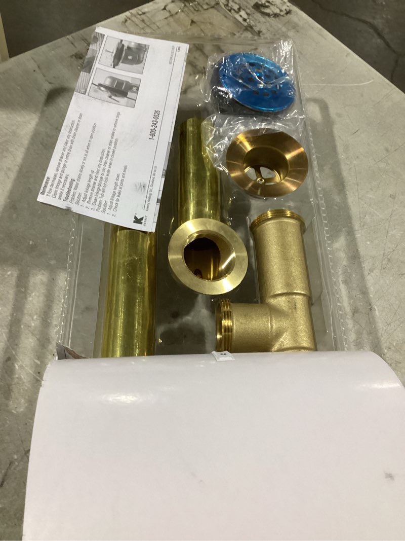 Condition photo showing Good Condition for possible hardware incomplete .. keeney 1-1/2 in. d chrome brass triplever bath drain