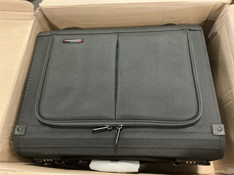 Condition photo showing Good Condition for Alpine Swiss Rolling Briefcase Work Overnight Travel Bag Dual Locks Carry on Business Attache Case Black One Size Black