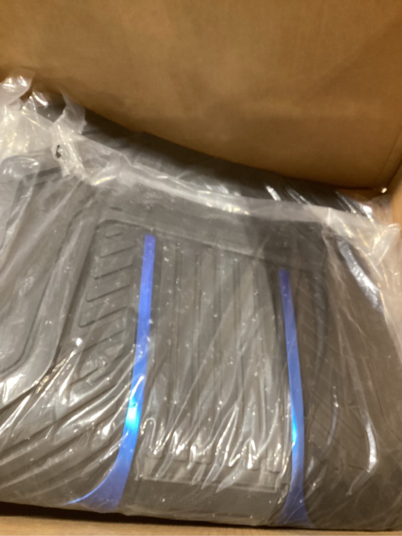 Condition photo showing New/Like New for PIC AUTO Heavy Duty Rubber Floor Mats, Blue Aluminum Film Car Mats Set, Front and Rear Car Mats with Anti-Slip Backing, All Weather Protection, Trim-to-Fit for Automotive SUV, Sedan, Van