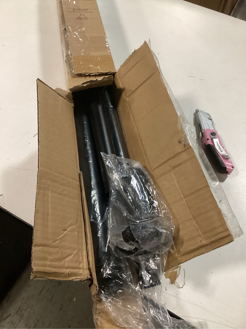 Condition photo showing New/Like New for Tension Curtain Rod 51-165In(4.25-13.75Ft), Extra Long Outdoor Curtain Rod No Drilling for Window or Bathroom Patio, Adjustable Spring Shower Rod, Easy to Install Never Rust, Rod Diameter 1.26In-Black Black 51''-165''