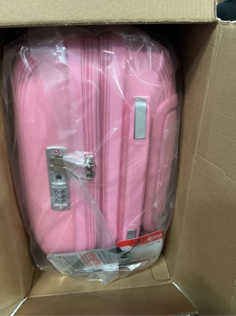Condition photo showing New/Like New for kono carry on luggage 20 inch expandable 22x14x9 airline approved hard shell travel trolley 4 spinner wheels lightweight polypropylene suitcase with tsa lock, pink carry-on 20-inch expandable pink