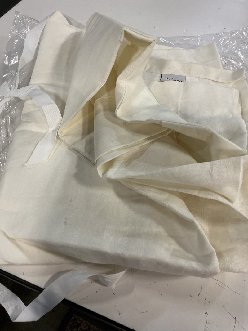 Condition photo showing As Is for quince european linen curtain ivory, 1 piece, 48x96 in 