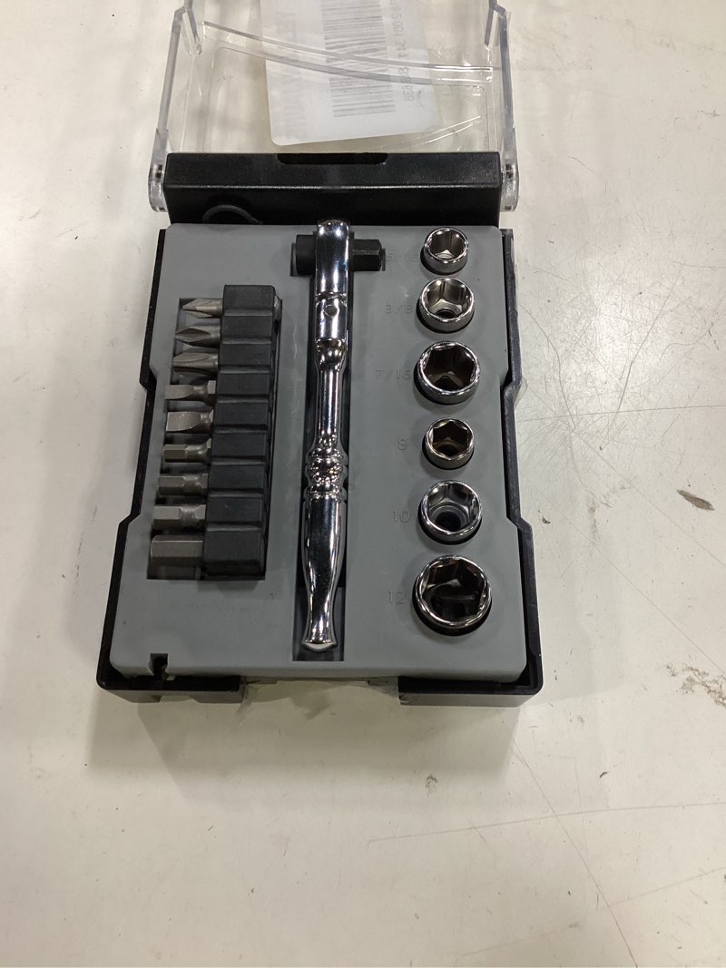 Condition photo showing Good Condition for husky 1/4 in. drive flex-head microdriver and socket set (16-piece)