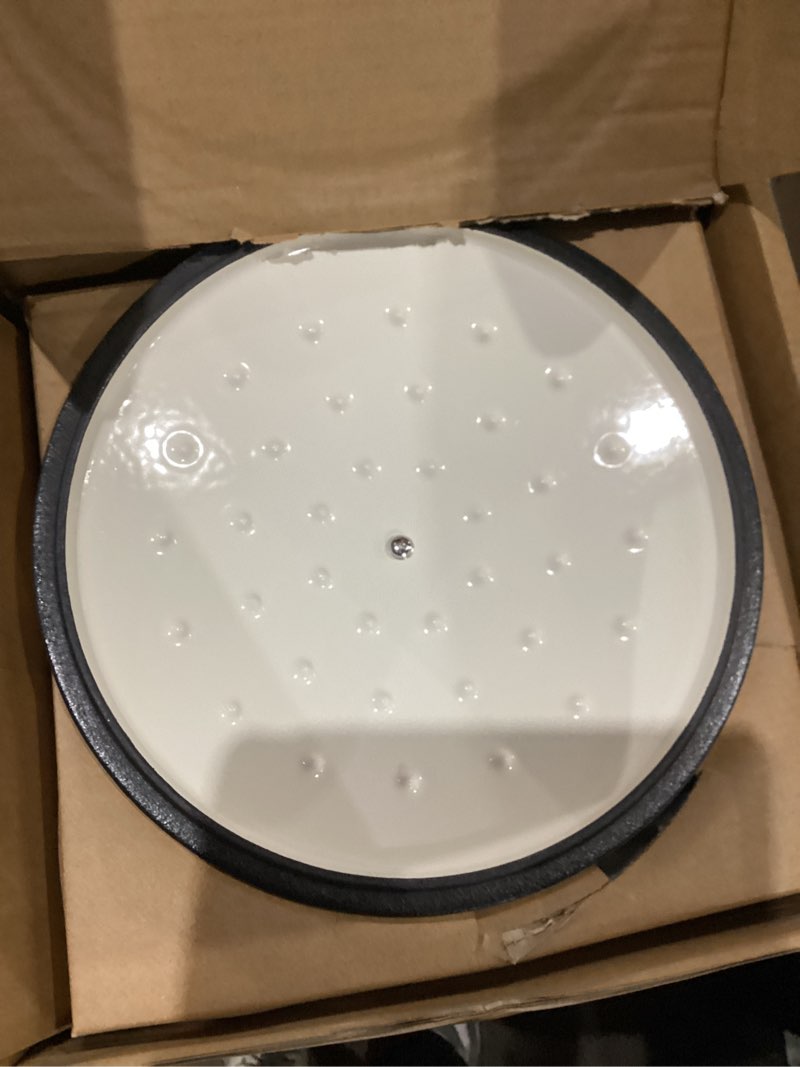 Condition photo showing As Is for Enameled Cast Iron Dutch Oven - Umite Chef 5QT Pot with Lid & Cotton Potholders - Heavy-Duty Cookware for Bread Baking, Braising, Stews, Roasting(Cream White)