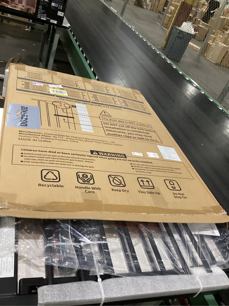 Condition photo showing Good Condition for cumbor 36" extra tall 29.7-51.5" baby gate for stairs, easy walk through dog gates for doorways extra wide, pressure mounted tall pet gate indoor, safety auto-close child gate for kids, black black 29.7-51.5"w x 36"h