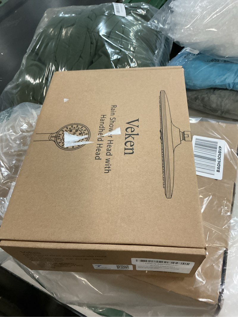 Condition photo showing New/Like New for Veken 10'' Rain Shower Head with Handheld, High Pressure Rainfall Showerhead Combo with 5 Handheld Water Spray Modes for Bathroom Accessories, Home Decor, Detachable Dual Shower Heads, Chrome Silver