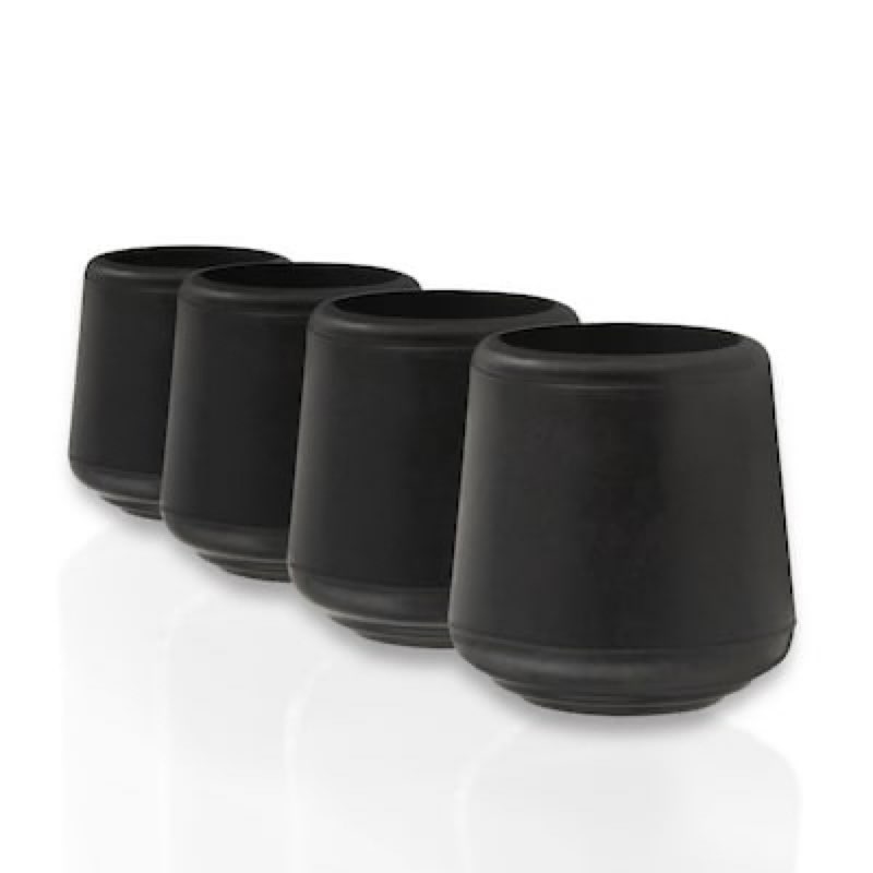 Super Sliders Anti-Skid 4 -Pack 1-in Black Rubber Chair leg tips