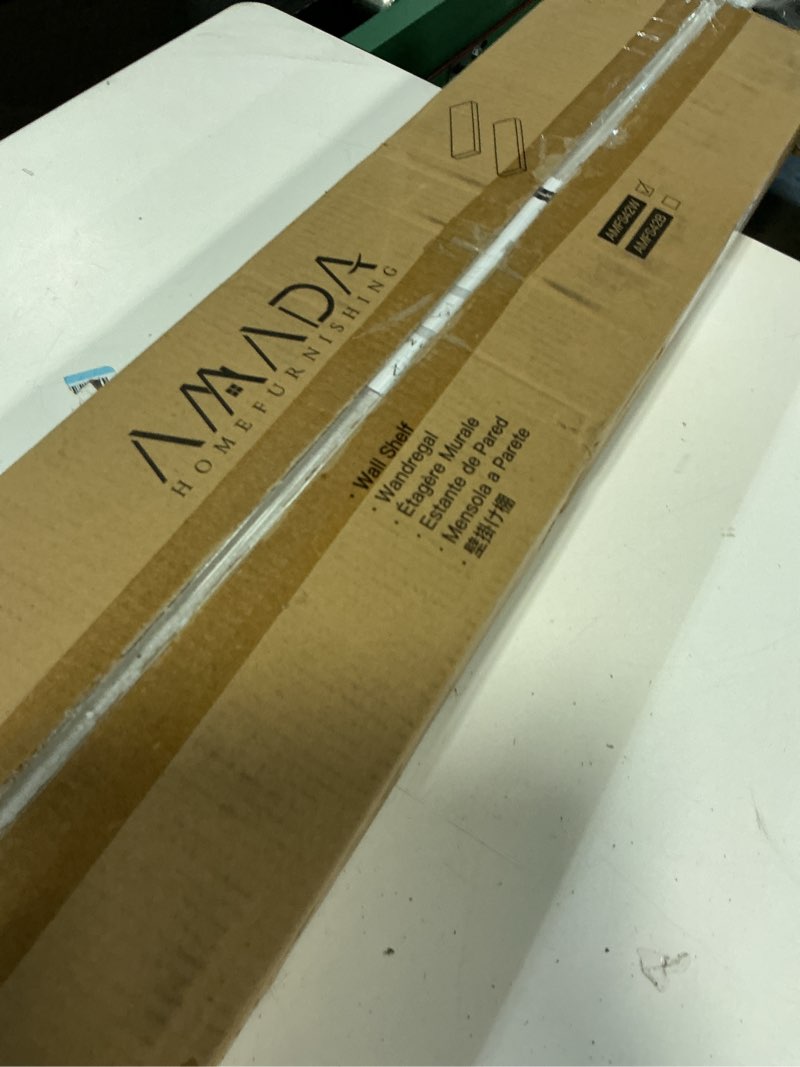 Condition photo showing Good Condition for amada homefurnishing floating shelves wall mounted, 32 x 7 inch wall shelves for bathroom, bedroom, living room, white shelves set of 2 white 32 inches