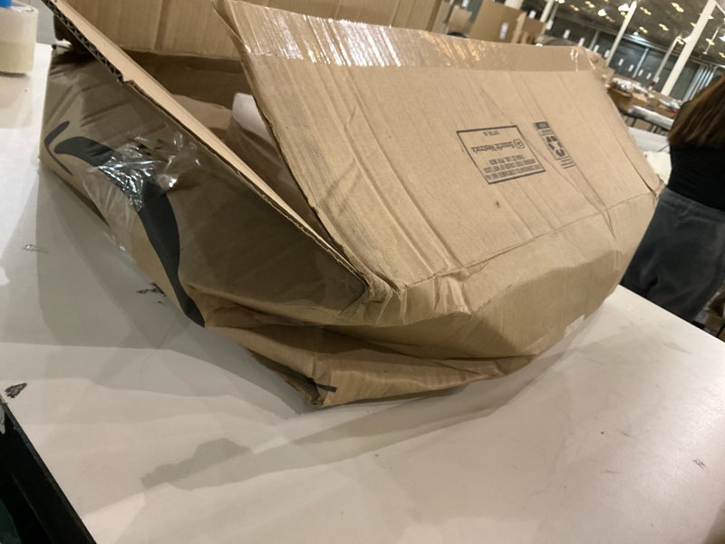 Condition photo showing As Is for Storage Cubes, 4 Pack Linen Foldable Storage Bins (13 x 13 inch) with Clear Window and Handles, Fabric Organizer for Shelf Closet, Clothes, Books - (Beige and White) Beige / Off-White