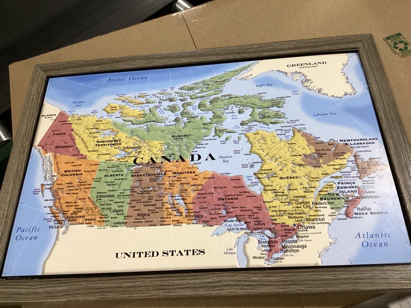 Condition photo showing As Is for Trends International Map-Canada Wall Poster, 22.375" x 34", Premium Unframed, Bathroom