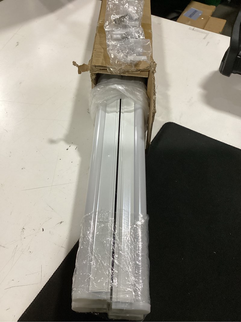 Condition photo showing As Is for pak 4ft led shop lights, 2300lm 6500k cool white, 20w energy-saving super bright linkable t5 ceiling and under cabinet lighting fixture for garage, workshop, basement, warehouse, fcc certified, 6 pack white 4ft 6500k-6 pack