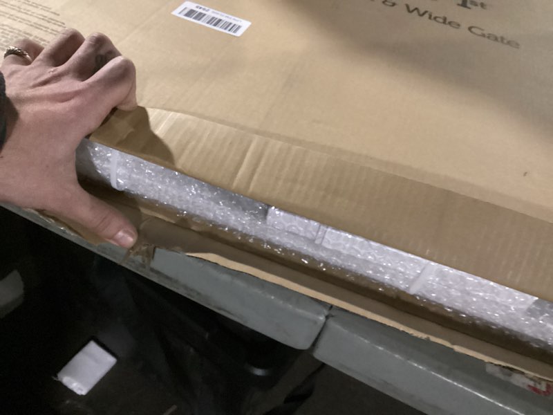 Condition photo showing New/Like New for Safety 1st Extra Wide Baby Gate with Door: Premium Child Safety, Extra Tall Gate for Doorways, Dog Gates, Easy Installation, 36" Tall & Wide, Fits 29"-47" 1-Pack 29" to 47" Wide x 36" Tall White