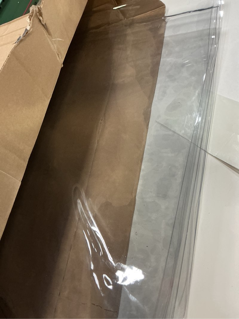 Condition photo showing As Is for 40x112 Inch Clear PVC Conference Table Cover Protector Crystal Plastic Crystal Kitchen Bar Counterto