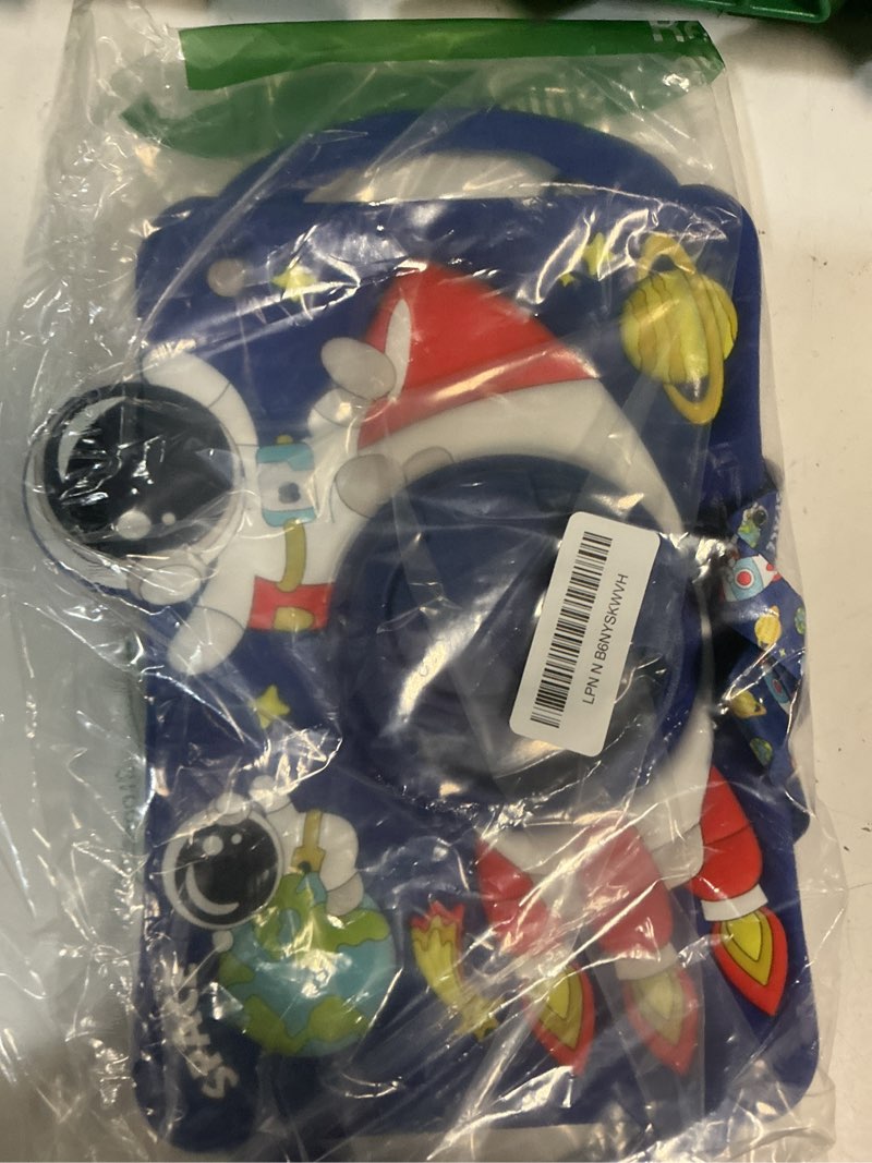 Condition photo showing As Is for boaretiu for samsung galaxy tab a9 plus case - cute boys cartoon soft 3d astronaut spaceship silicone case with strap & rotating stand for girls teens tablet cover for samsung tab a9+