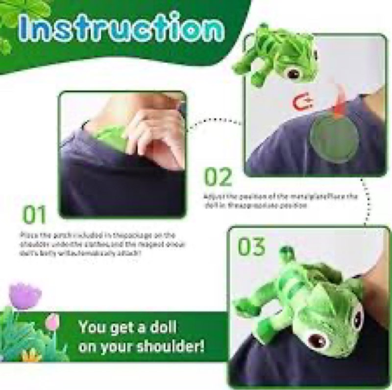 HAVENSPHERE Lizard Plush Shoulder Accessory,Chameleon Cosplay Prop, Gift for Adult Women