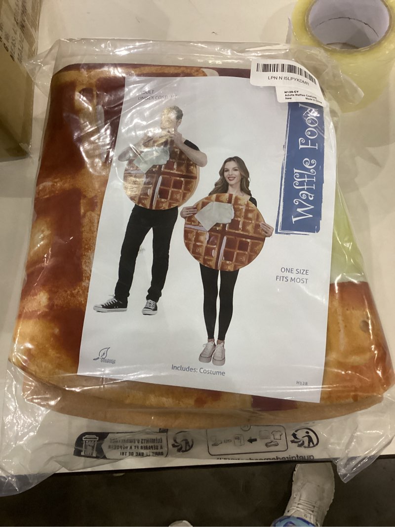 Condition photo showing As Is for Seasons Waffle Costume Food Costume Halloween Costume for Adult One Size