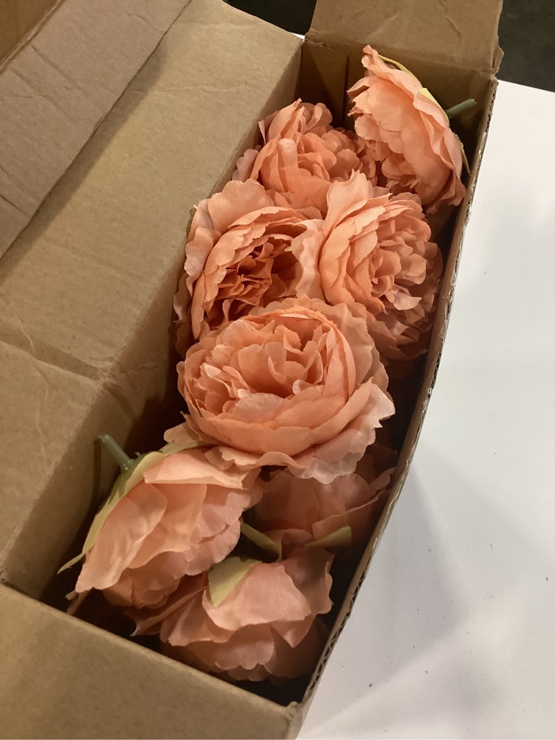 Condition photo showing New/Like New for thiccywoov 100 pcs flowers long stem artificial rose, 3.2 inches silk rose head flowers fake for wedding bridal bouquet independence day home floral diy centerpieces party decoration (peach)