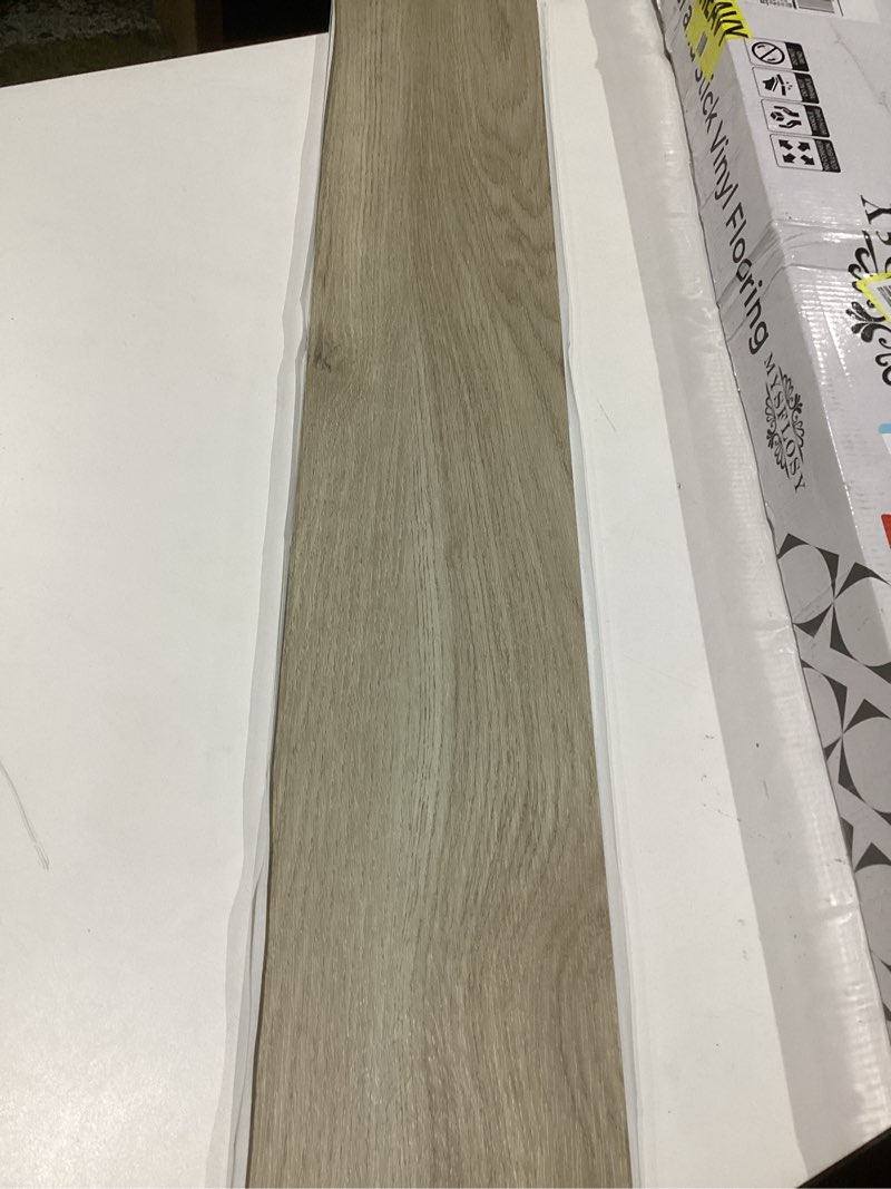 Condition photo showing As Is for mysflosy peel & stick floor tile, 36-pack 54 sq.ft waterproof luxury vinyl flooring self-adhesive, wood-look vinyl planks for diy installation 36 x 6 inches fresh natural oak 36